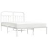 vidaXL Estrutura de cama com cabeceira 135x190 cm metal branco