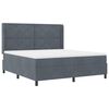 vidaXL Cama Box com colch&atilde;o Cinza Escuro 180 x 200 cm Veludo
