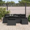 vidaXL Conjunto de Sofá de Jardim 6 pcs Preto Rattan Sintético