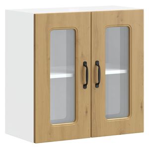 vidaXL Arm&aacute;rio de parede cozinha porta vidro Kalmar carvalho artesanal