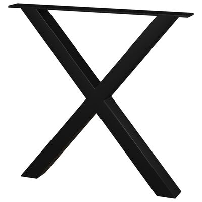 vidaXL Pernas para mesa de jantar 2 pcs estrutura em X 80x72 cm