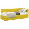 vidaXL Estrutura de Cama de Canto com Colch&atilde;o 2 unid. Amarelo Veludo