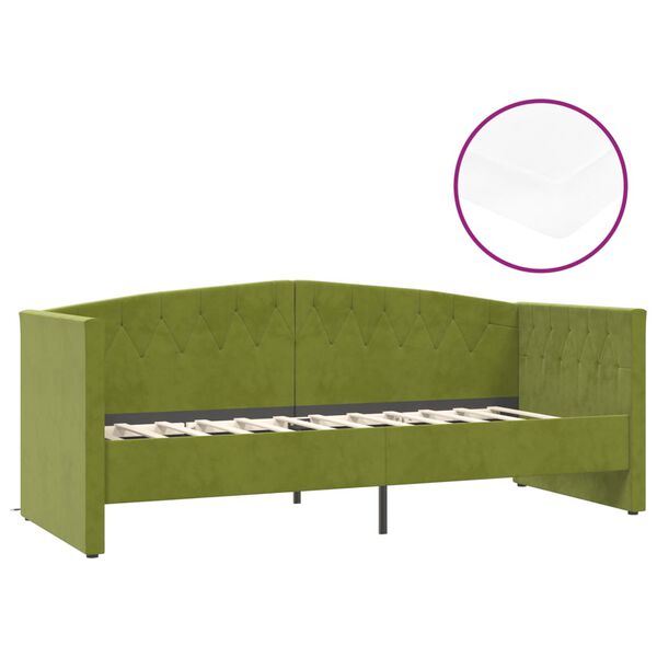 vidaXL Sof&aacute;-cama c/ colch&atilde;o e sa&iacute;da USB 90x200 cm veludo verde-claro