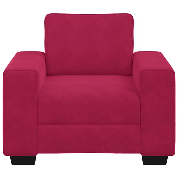 vidaXL Poltrona 100x77x82 cm veludo vermelho-tinto