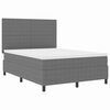 vidaXL Cama Box Spring LED Cinza Claro e Branco 140 x 200 cm