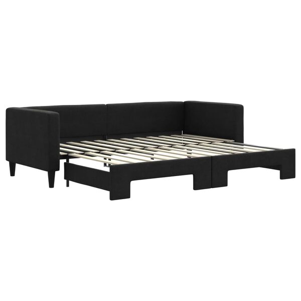 vidaXL Sof&aacute;-cama com gavet&atilde;o 80x200 cm tecido preto