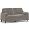 vidaXL Sof&aacute; 2 lugares c/ almofadas/almofad&otilde;es 140cm veludo cinza-claro