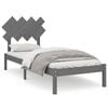 vidaXL Estrutura de cama solteiro 90x190 cm madeira maci&ccedil;a cinzento