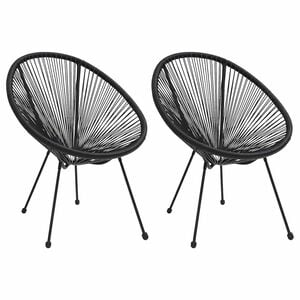 vidaXL Cadeiras lua para jardim 2 pcs vime preto