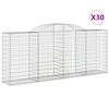 vidaXL Cestos gabi&atilde;o arqueados 30pcs 300x50x120/140 ferro galvanizado