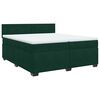vidaXL Cama com molas/colch&atilde;o 200x200 cm veludo verde-escuro
