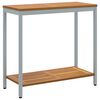vidaXL Mesa de Exterior com prateleira Natural e Cinza 80 x 35 x 75 cm