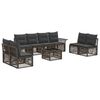 vidaXL Conjunto de Sof&aacute; de Jardim 9 unid. Cinzento vime PE