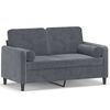 vidaXL Sof&aacute; 2 lug. c/ almofadas decorativas 120 cm veludo cinza-escuro