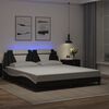 vidaXL Estrutura de cama Viana com LED sem colch&atilde;o 180x200cm preto/branco