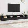 vidaXL M&oacute;veis parede p/ TV 2 pcs 100x30x30 cm derivados madeira preto