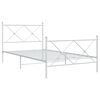 vidaXL Estrutura de cama com cabeceira e p&eacute;s 100x190 cm metal branco
