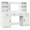 vidaXL Conjunto de Mesa de Maquiagem com LED 3 unid. Branco