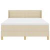 vidaXL Cama com Estrado com colch&atilde;o Creme 140 x 190 cm tecido