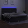 vidaXL Cama box spring c/ colch&atilde;o e LED 200x200 cm tecido preto
