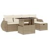 vidaXL 6 pcs conjunto de sof&aacute;s p/ jardim com almofad&otilde;es vime PE bege