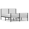 vidaXL Estrutura de cama com cabeceira e p&eacute;s 140x200 cm metal preto