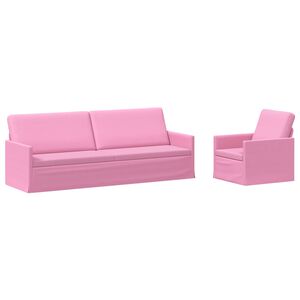 vidaXL Conjunto de Sof&aacute;s 2 pcs Rosa Tecido