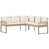 vidaXL Conjunto de Sof&aacute; de Jardim com almofada 2 pcs Natural A&ccedil;o