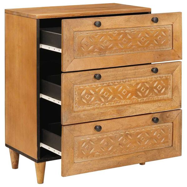 vidaXL Buffet com gaveta Castanho-claro 60 x 33 x 75 cm