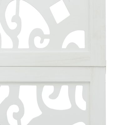 vidaXL Biombo com 3 painéis madeira de paulownia maciça branco