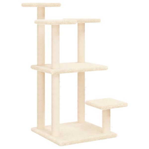vidaXL Postes arranhadores para gatos com plataformas 98,5 cm creme