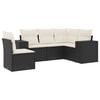 vidaXL 5 pcs conjunto sof&aacute;s de jardim com almofad&otilde;es vime PE preto