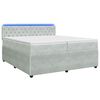 vidaXL Cama box spring com colch&atilde;o Cinzento-claro 200 x 200 cm Veludo