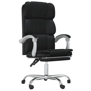 vidaXL Cadeira de escrit&oacute;rio reclin&aacute;vel couro artificial preto