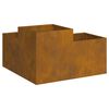 vidaXL Vaso de Jardim Ferro Enferrujado 80 x 80 x 48 cm