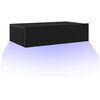 vidaXL M&oacute;vel de TV com luzes LED carvalho preto 60x35x15,5 cm