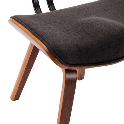 vidaXL Cadeiras jantar 2 pcs madeira curvada e tecido cinzento