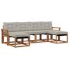 vidaXL Conjunto de Sof&aacute;s para Exterior 6 pcs Cinza Natural e Claro