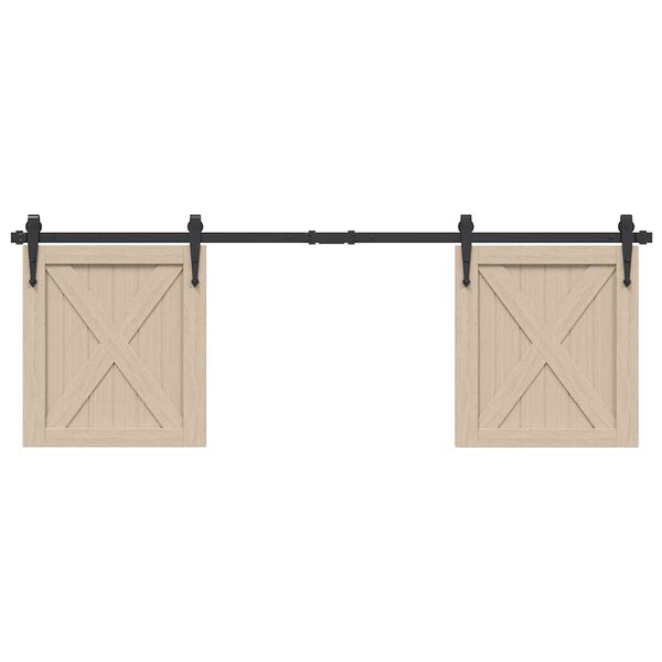 vidaXL Kit p/ porta de arm&aacute;rio deslizante 152 cm a&ccedil;o carbono