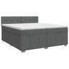 vidaXL Cama box spring com colch&atilde;o Cinzento-Escuro 200 x 200 cm Tecido