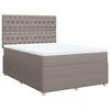 vidaXL Cama com molas/colch&atilde;o 140x190 cm tecido castanho-acinzentado