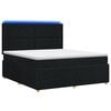 vidaXL Cama Box com LED e Colch&atilde;o Preto 180 x 200 cm Tecido