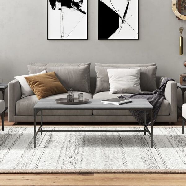 vidaXL Mesa de centro 100x50x35 cm derivados de madeira cinza sonoma