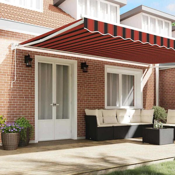 vidaXL Toldo Laranja e Marrom 500 x 300 x 165 cm Poli&eacute;ster e Metal