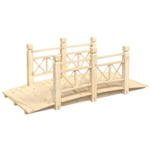 vidaXL Ponte de jardim com corrim&otilde;es 150x67x56 cm abeto maci&ccedil;o