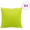 vidaXL Conjunto de 4 almofadas para sof&aacute;, verde vibrante, 60x60 cm, em tecido