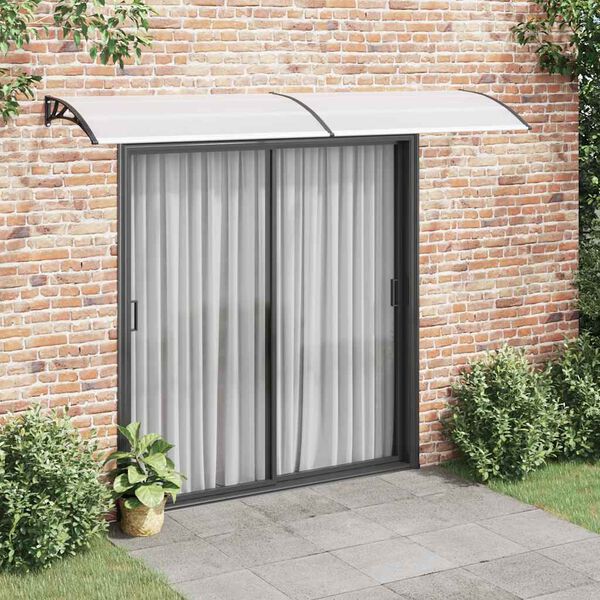 vidaXL Toldo para porta 300x75 cm PC preto e transparente