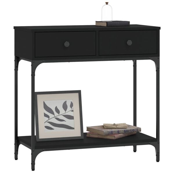 vidaXL Mesa consola 75x34,5x75 cm derivados de madeira preto