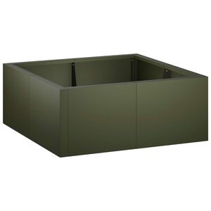 vidaXL Muro de Conten&ccedil;&atilde;o 4 unid. 100 x 100 x 30 cm A&ccedil;o Verde-Azeitona