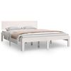 vidaXL Estrutura de cama 140x190 cm pinho maci&ccedil;o branco